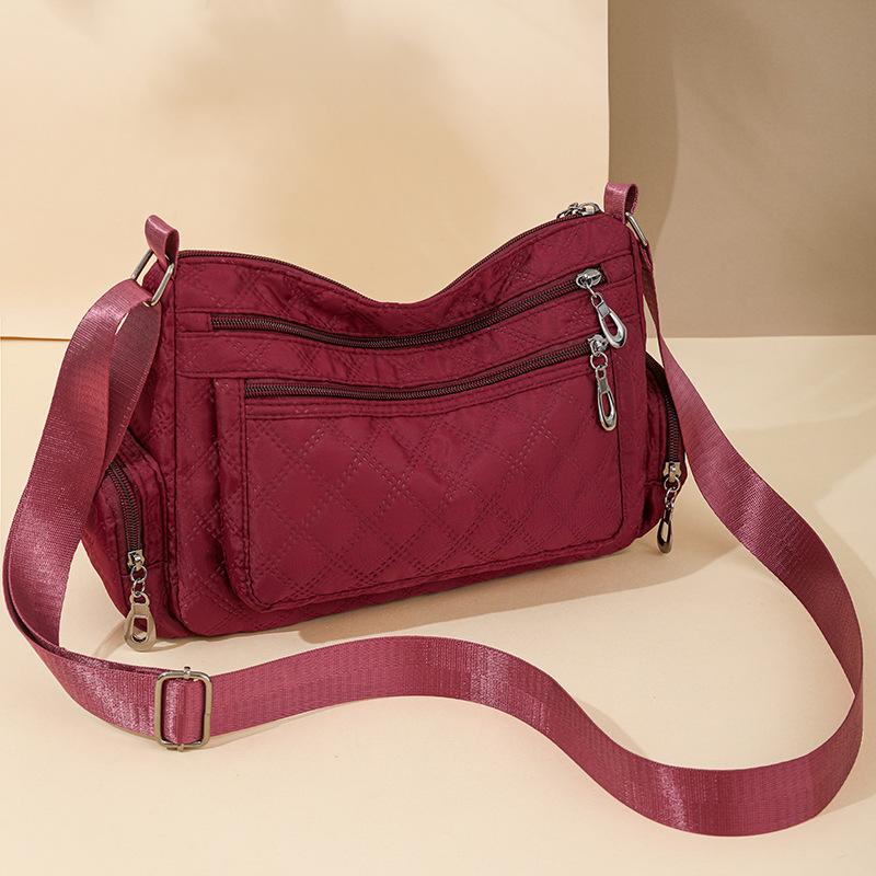 Middle-aged Woman's Embroidered Thread Bag Single-shoulder Crossbody Bag Waterproof Mom's Bag