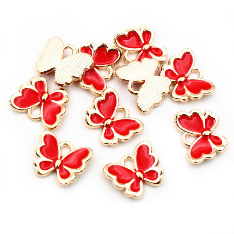 20pcs Small Enamel Butterfly Charms Pendant 10x13mm Alloy DIY Jewelry Making Accessories Findings for Necklace Bracelet Earrings
