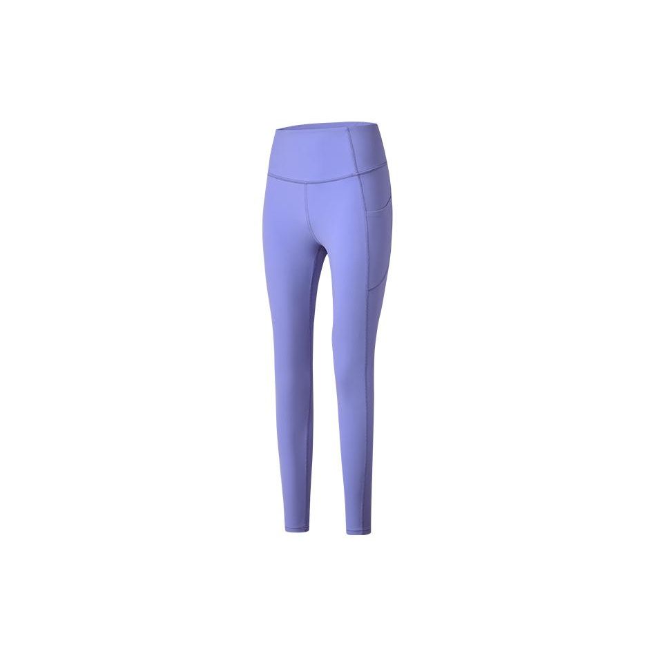 Saucony Solid High-Waisted Nine-Point Tight Sports Leggings Women leggings Light-Milk-Gray Purple SC1230002DY-PP36