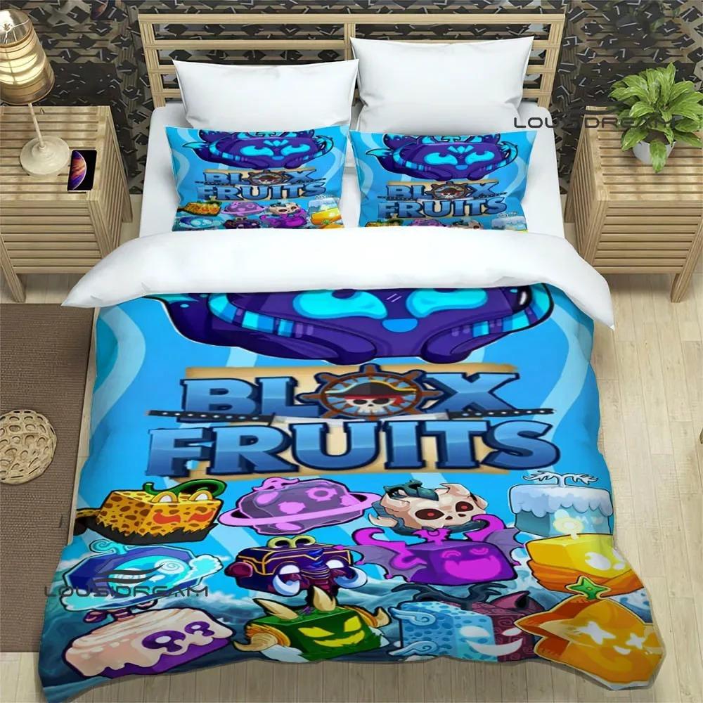 3D Game B-blox Fruits Bedding Sets Exquisite Bed Supplies Set Duvet Cover Bed Comforter Set Bedding Set Luxury Birthday Gift