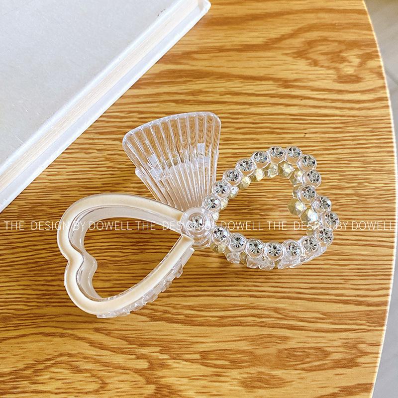 Elegant Fashion Korean Pearl Rhinestone Hair Clip For Women In Heart And Designs Bow