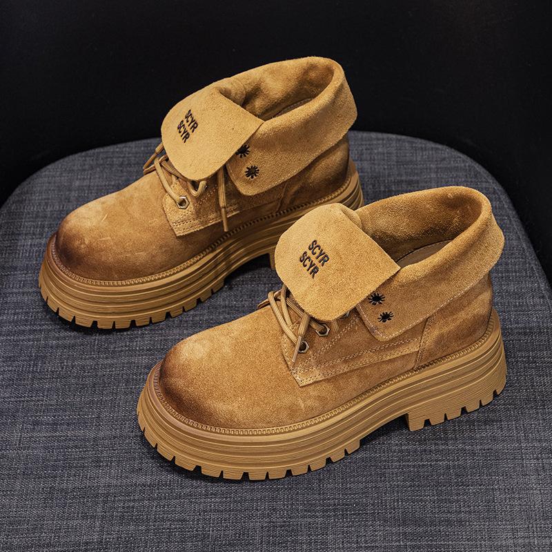 

Ботинки Martin кожаные ретро рыцарские сапоги женские сапоги с толстой подошвой 40 жёлтый