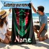 Custom Name Personalized Amed SK Print Beach Towel, for Trip Camping Beach Party Home Decor, Birthday Gift for Family & Friends