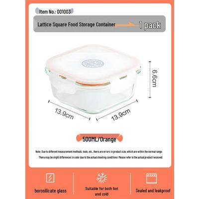 Chahua 500ml Square Glass Food Storage Container