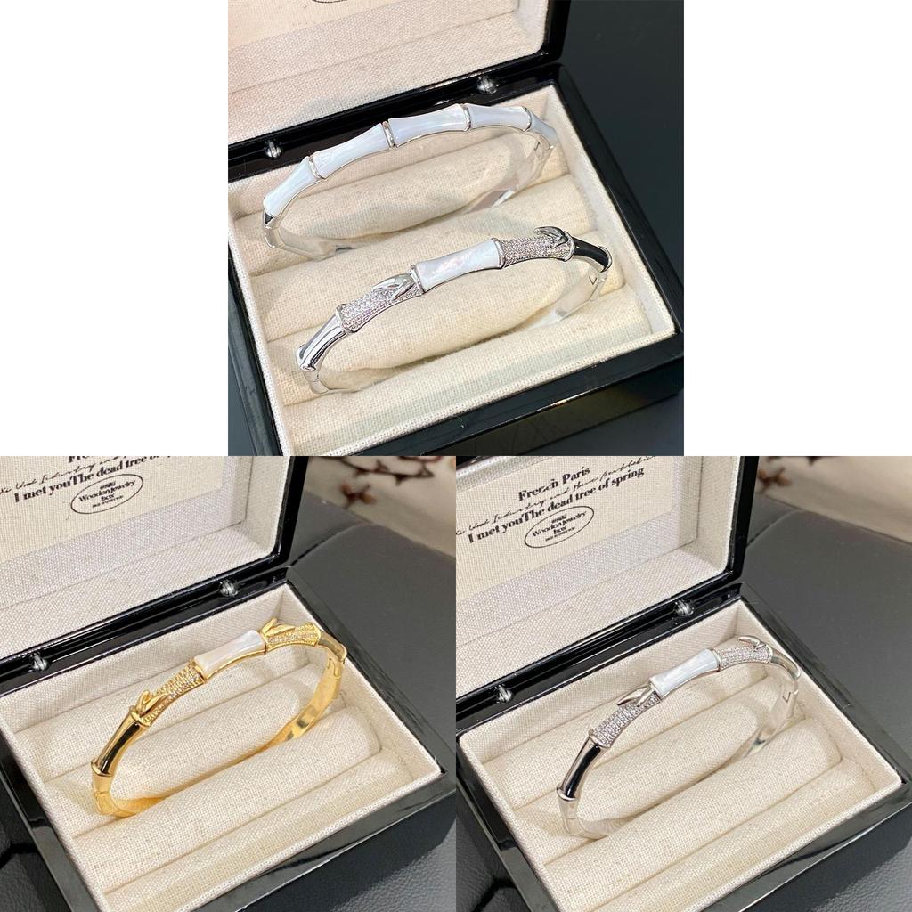 Floral Pattern Copper Bangle With Gold Plating And Zircon Stones For Fashionable Women