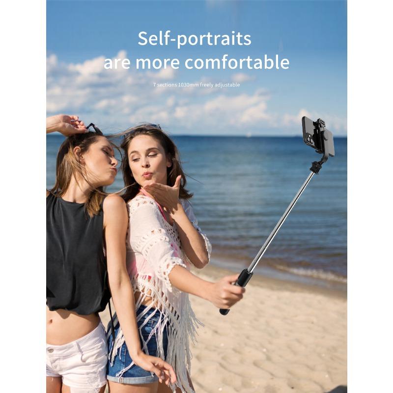 40 Inch Mobile Phone Selfie Stick Tripod, Retractable Selfie Stick All-in-one Smartphone Tripod with Wireless Remote Control 360° Rotation