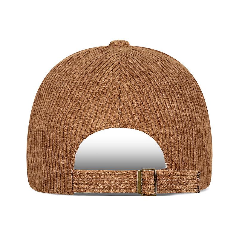 Women's Korean Style Embroidered Duck Corduroy Baseball Cap - Cute, Face Slimming, Sun Protection
