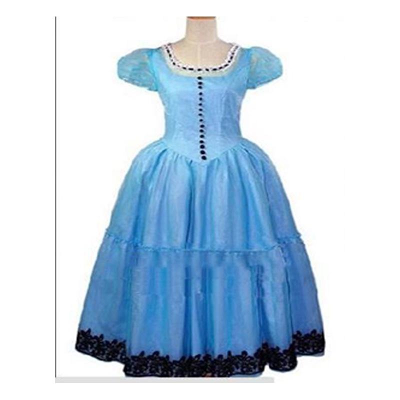 Enchanting Alice In Wonderland Tim Burton Cosplay Blue Dress For Halloween And Prom