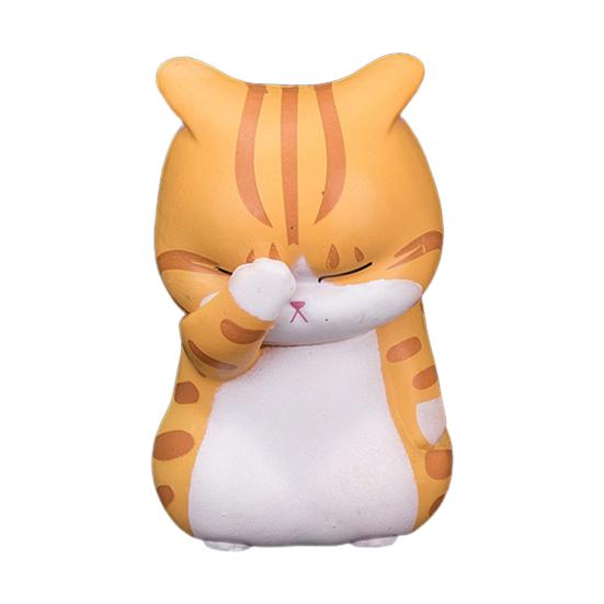 1/3Pcs Covering Face Cartoon Cat Ornament PVC Mini Kitten Figurine Statue Animal Sculpture Model Home Office Desktop Decoration