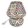Turkish Multicolored Glass Mushroom Table Lamp, Handcrafted for Bedside, Living Room, and Home Decor, Height 6.5 inches