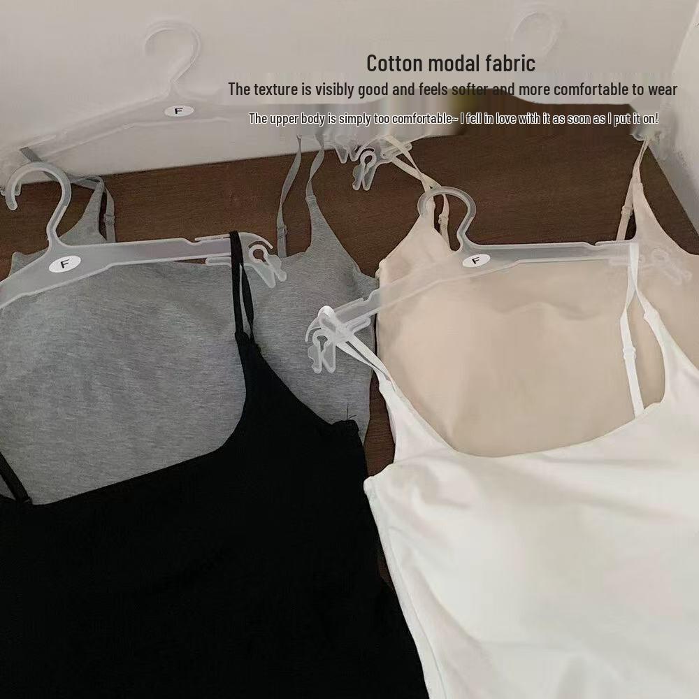 Summer 702 Modal Camisole with Bra Pads - Versatile Base Layer Vest Gray