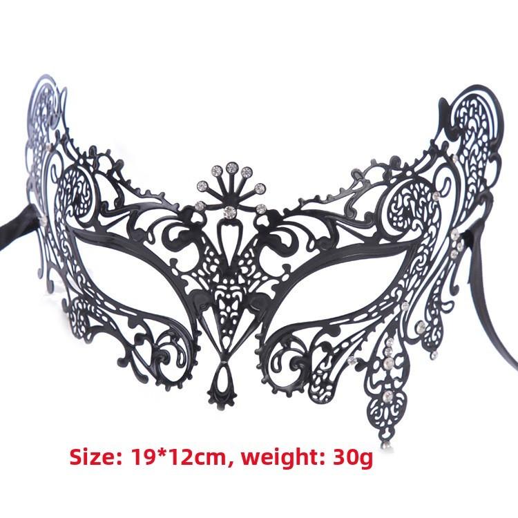 Metal Mask For Adults With Water Drill Decoration For Halloween And Cosplay Parties