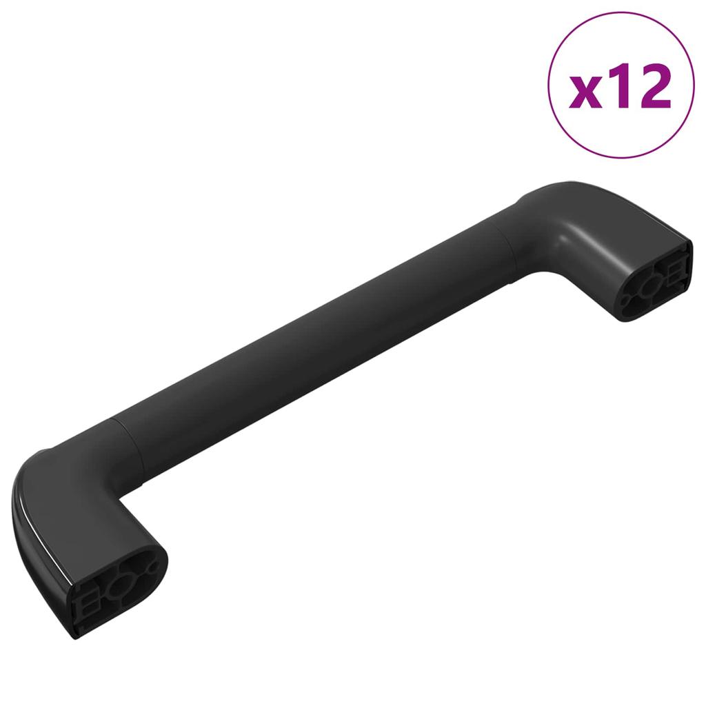 Universal Handle 12 pcs Black 380 x 34 x 85 mm Aluminium and PP