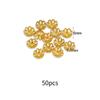 50Pcs Gold Bead Caps Metal Spacer Bead Covers Jewelry Making Findings For Bracelet Necklace Diy Craft