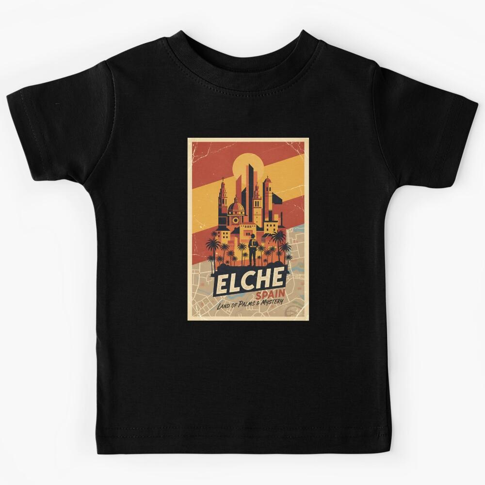 Elche Spain 1950s Vintage Travel Tourism Kids T-Shirt 110