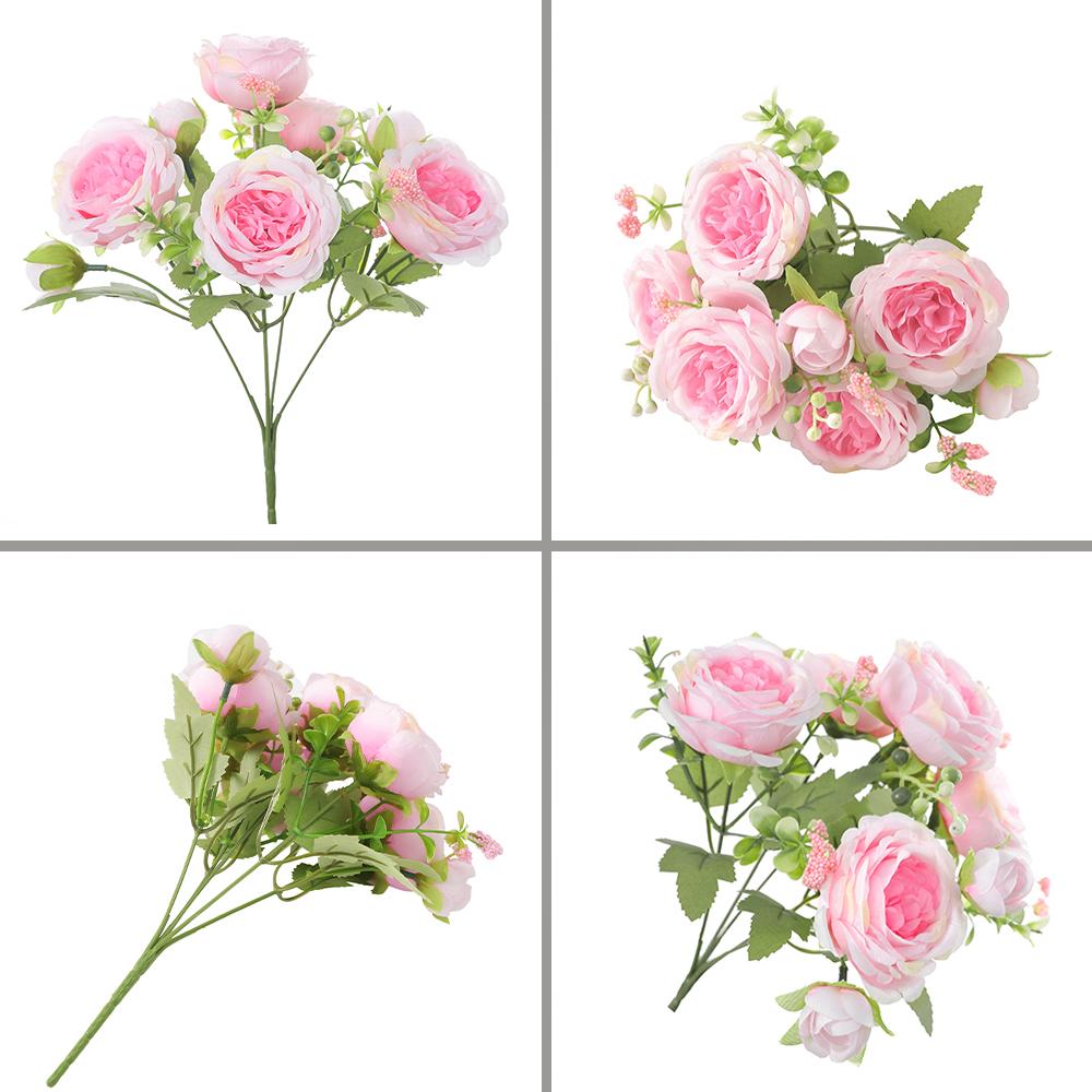 1Pcs Rose Artificial Flowers Bouquet 29CM Fake Flowers for Home Decor Garden Wedding Decoration Outdoor Vase Flower Arrangement