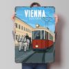 Vídeň Rakousko Cestovní plechová dóza Deska Plakát Přizpůsobitelné nástěnné umění Retro Vintage Kovové cedule pro Pánský doupě Dekorace místnosti Dekorace domu