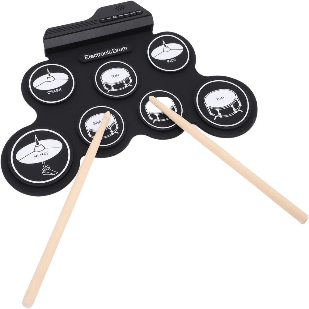 Silicone Material Roll Up Drum Kit 7-Pad Electronic Drum Kit Portable Drum Set  Practice Pad