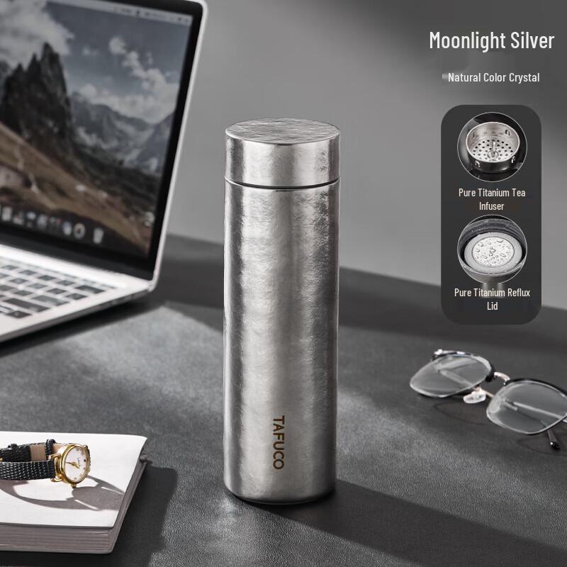 TAFUCO T6027 Titanium Insulated Tea Bottle, 500ml