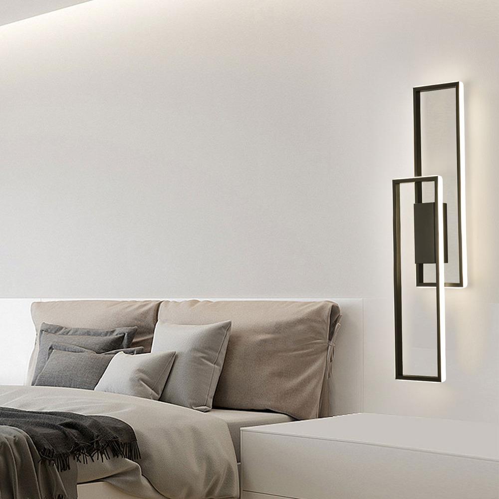 Bymaocar 110-220V Modern LED Wall Lamp Fixture Sconce Bedroom Bedside Living Hallway Stair Light W/ Remote Control Fit 8m²-15m²