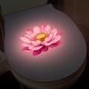 1 Stück wasserdichter Toilettenaufkleber mit rosa Lotos-Design, selbstklebender leuchtender Wandaufkleber für das Badezimmer