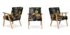 2er-Set Retro-Sessel Soler mit Veloursprints und Holzarmlehnen – Family Meble