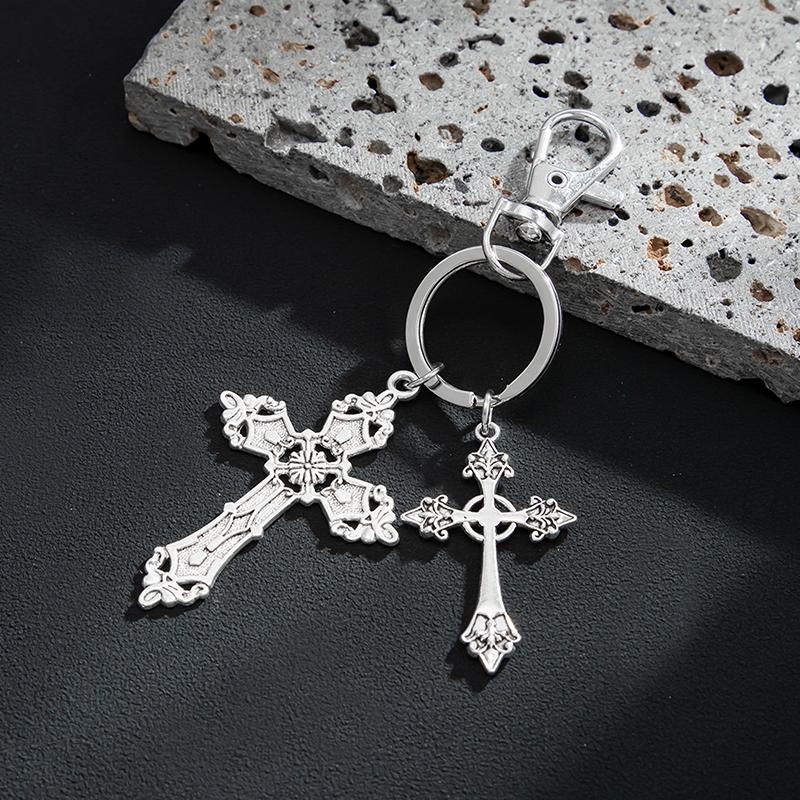 Retro Cross Keychain Pendant Men'S Jeans Key Ring Bag Ornament Hanging Decoration