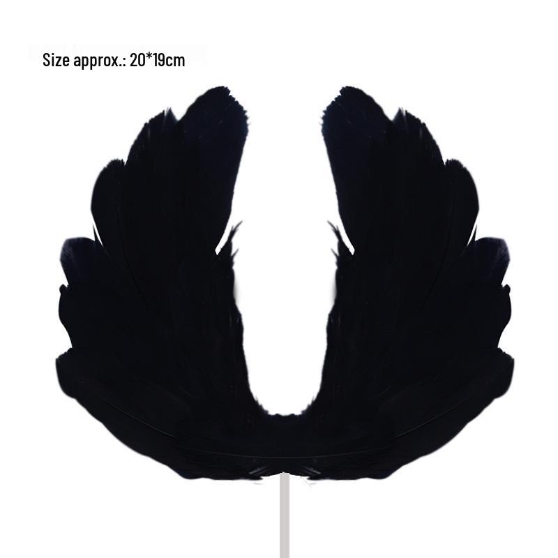 10 Feather Cake Ornaments: Large White Heart Wings for Birthdays & Valentine's Day