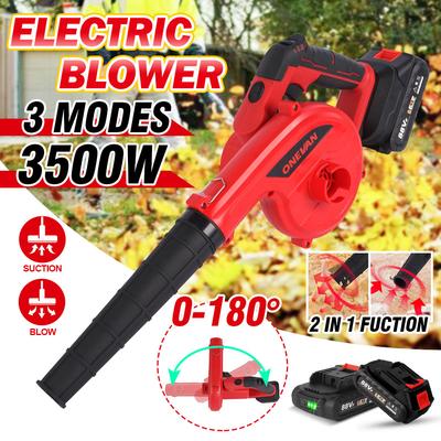 2 viename 3500W belaidis elektrinis oro pūstuvas 3 greičių, 180° sukamas, pūtimas, siurbimas, lapų pūstuvas, skirtas Makita 18V akumuliatoriui