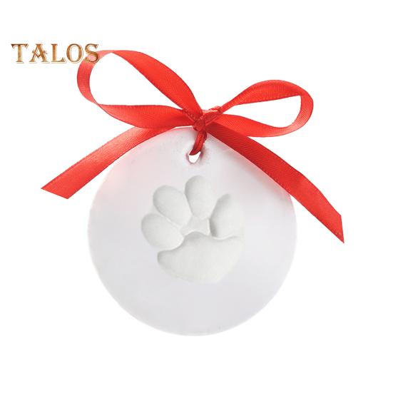 2 Pcs Dog/Cat Paw Print Kit DIY Pet Paw Print Hanging Ornament with Customization Tools And Display Stand Clay Pawprint Keepsake Kit