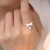 Lily Flower Bowknot Open Ring for Women - Versatile Trendy Index Finger Jewelry