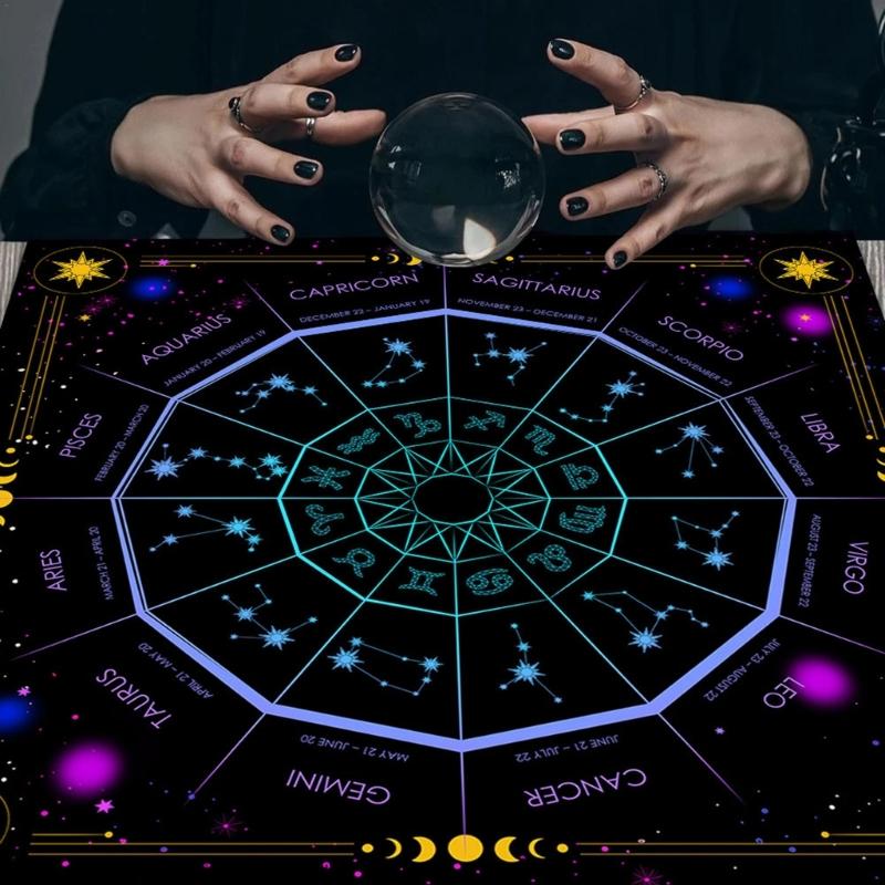 Square Pendulum Divination Tablecloth Tarots Card Pad Runes Altar Table Cloth