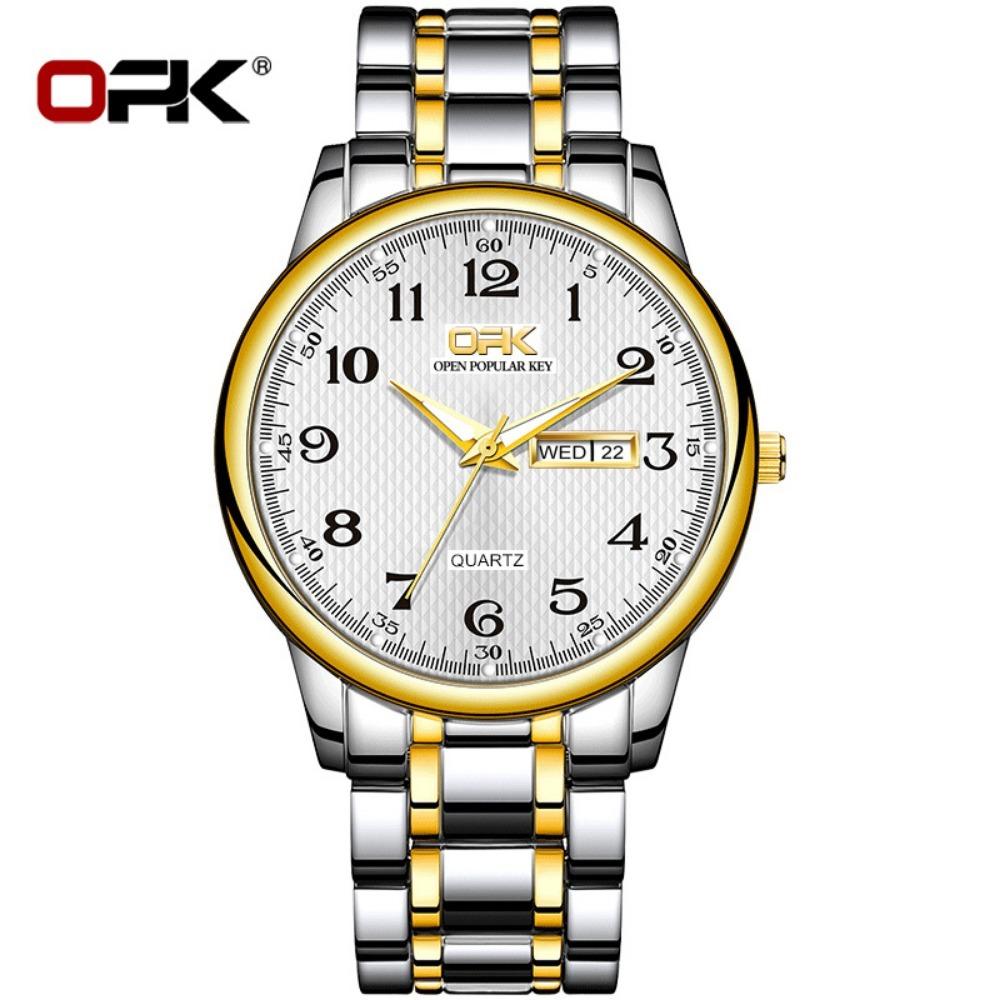 OPK Brand Watch, A Pair of Calendar Quartz Watches, Men's Watches, Men's Watches