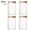 Glass jar with bamboo lid 280ml 10oz glass food storage container, suitable for kitchen spice jars, coffee jars, dried fruit jar