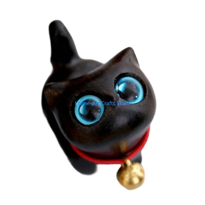 Y3NA Natural Cats Figurine Ornament for Living Room or Office Desk Shelf Decors