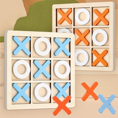 Hrát hru Dřevěná hračka Mini Tictactoe Interaction Puzzle Trénink mozku Vzdělávací hračky pro děti Děti Šachy
