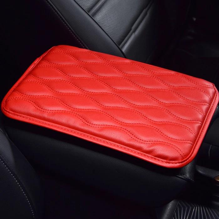 

Чехол для подлокотника автомобиля из искусственной кожи, водонепроницаемый чехол для подушки, вышитый волной, подлокотники для автомобиля, ящик для хранения, коврики, автомобильные аксессуары, интерьер красный