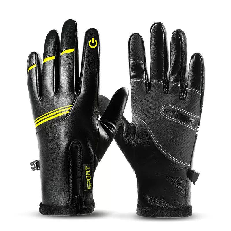 

Men s Fleece Lined Winter Cycling Gloves - Windproof, Coldproof & Full Finger L
