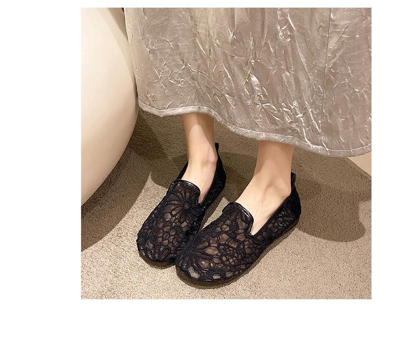 

New Chinese style national style hollow mesh old Beijing cloth shoes women s summer breathable lazy one pedal flat-soled Doudou shoes tide 40