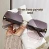 Trendy Unisex Retro Frameless Cut-Edge Sunglasses with Large UV Protective Lenses