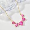 Double Wear Love Necklace, Women'S High Sense Versatile Temperament Heart-Shaped Gemstone Pendant Jewelry