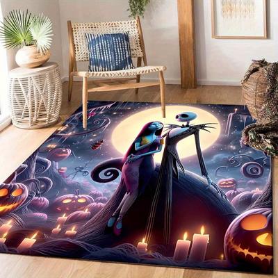 1pc The Nightmare Before Christmas Carpet Area Rug, Bedroom, and Playroom Durable, Stain-Resistant, and Easy To Clean, Living Room