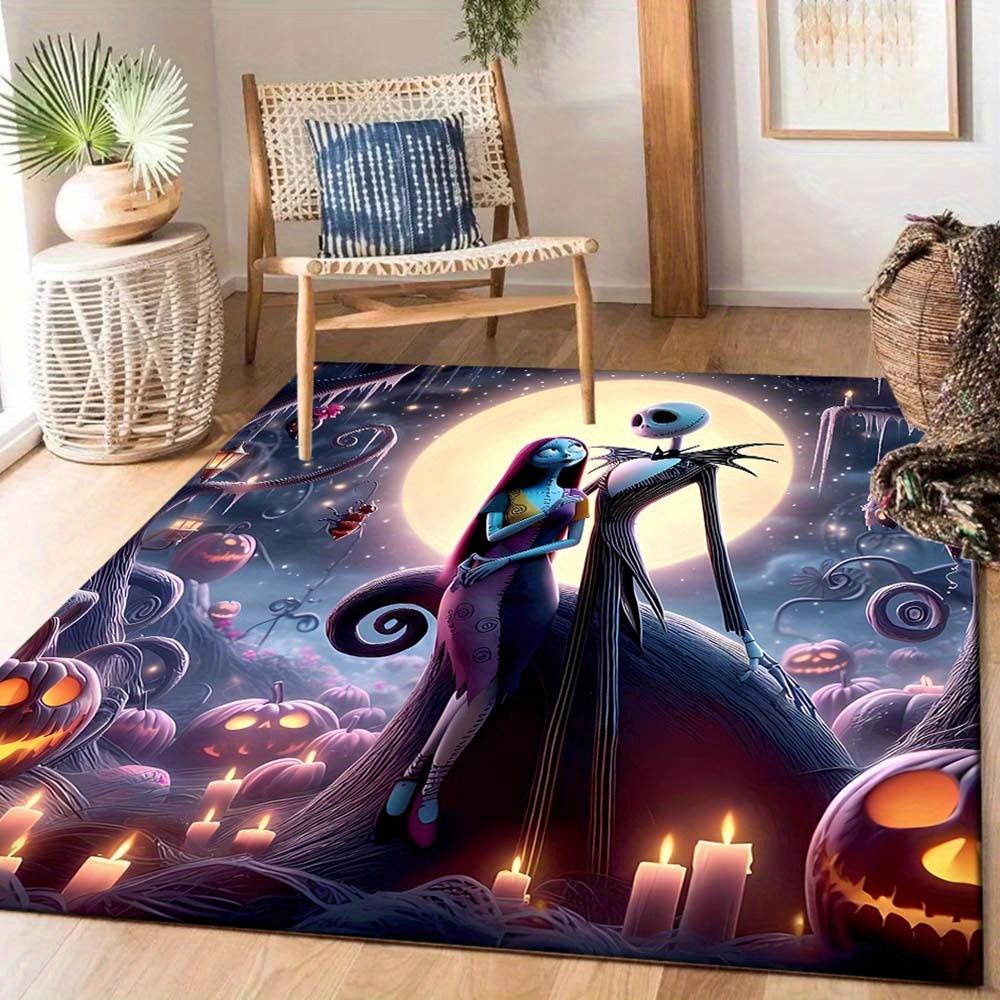 1pc The Nightmare Before Christmas Carpet Area Rug, Bedroom, and Playroom - Durable, Stain-Resistant, and Easy To Clean, Living Room, Laundr