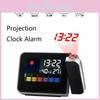 Digitaler LED Projektionswecker Wetter Thermometer Snooze Licht Rückseite