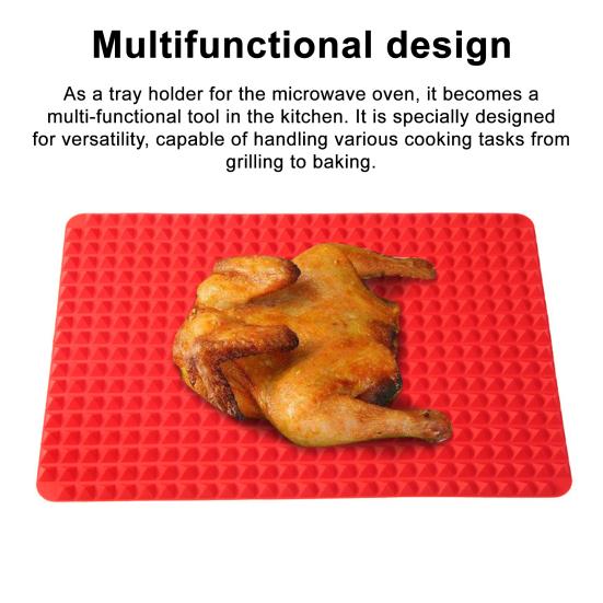 Silicone Baking Mat Heat-Resistant Fat Reducing Mat for Oven Grilling Multifunctional Cooking Mat for Healthy Baking Grilling