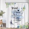 Motivational Quotes Farmhouse Shower Curtain Daisy Lavender Succulent Plant Spring Bath Curtain Vinatge Floral Bathtub Curtain