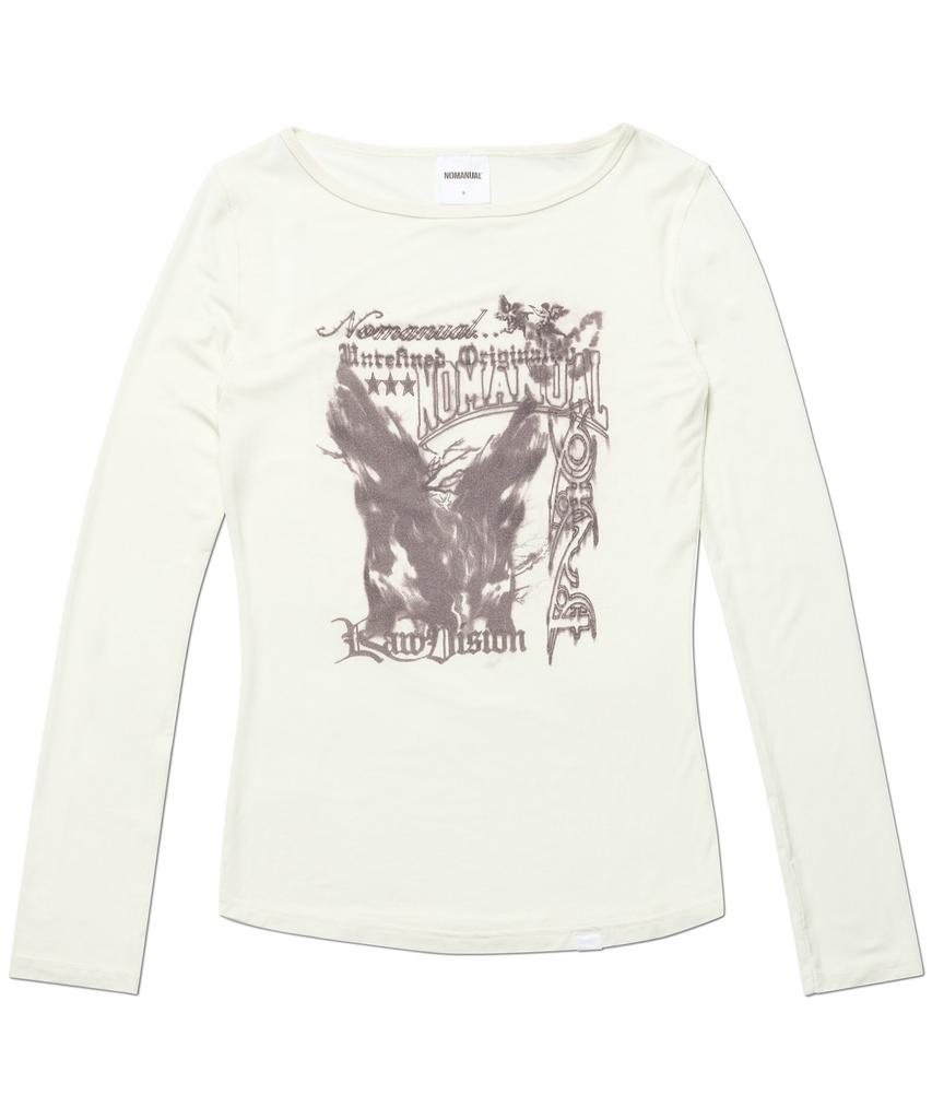 Nomaenyueol Raw Sketched Long Sleeve Tee - White