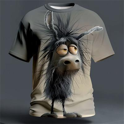Neues Abstraktes Tier 3D-Druck T-Shirt Herren Sommer Lässig Kurzarm Mode Streetwear Oversized T-Shirt Top
