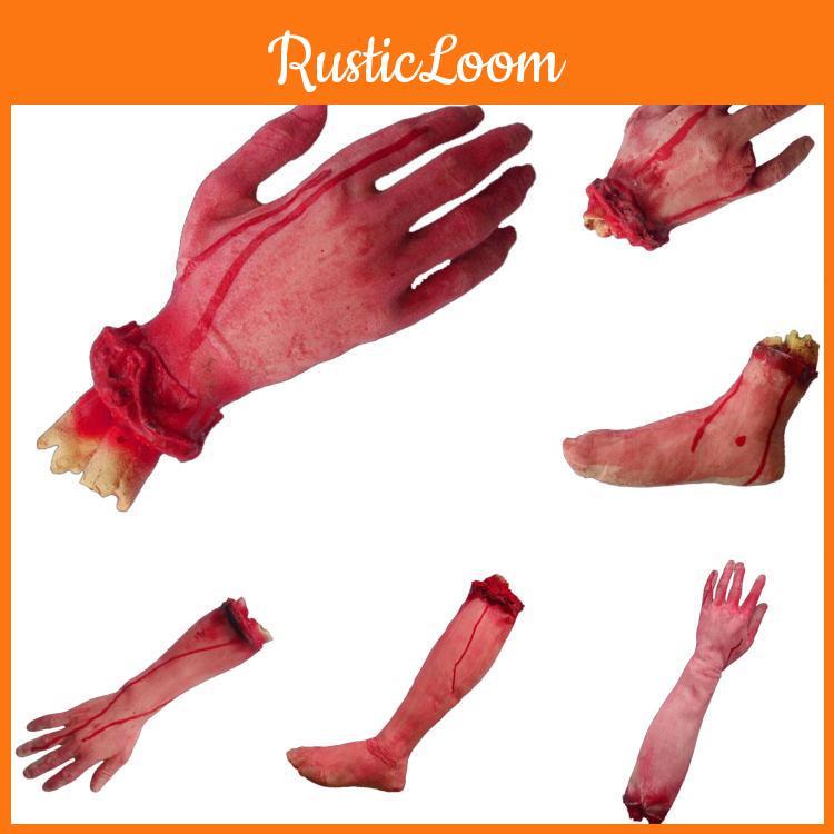 Versatile Halloween Scary Fake Body Parts Bloody Severed Arm Hand Foot Props For All