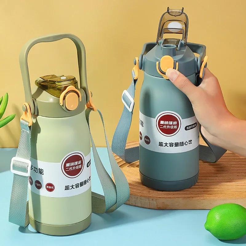 680ML/1000ML/1300ML Thermosflasche Edelstahl Tragbare Thermobecher Große Kapazität Thermoflasche mit Tumbler Sportbecher Neu